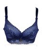 iShopping - Purple Bag Fancy Lace Double Padded Wireless Pushup Bra Blue (0033)