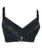iShopping - Purple Bag Fancy Net Lace Wireless Light Padded Full Coverage Bra Black (0018)