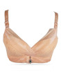 iShopping - Purple Bag Soft Padded Air Holes Wireless Lace Bra Peach (0054)