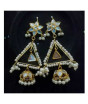 iShopping - Shaz Jewels Triangular kundan Earrings Golden