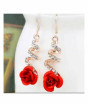 iShopping - SS-Mart Red Rose Crystal Earrings Rose Gold