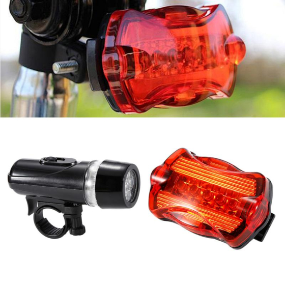 iShopping - Ferozi Traders 5 LED Bicycle Head & Back Lights Kit