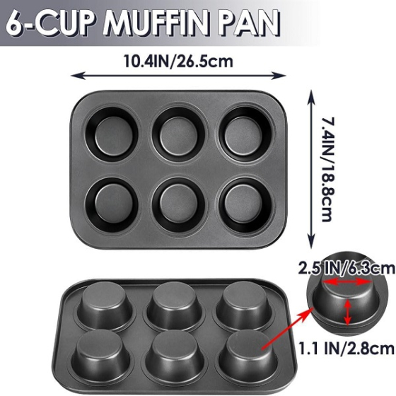 iShopping - Promax Cupcake Baking Tray - 6pcs