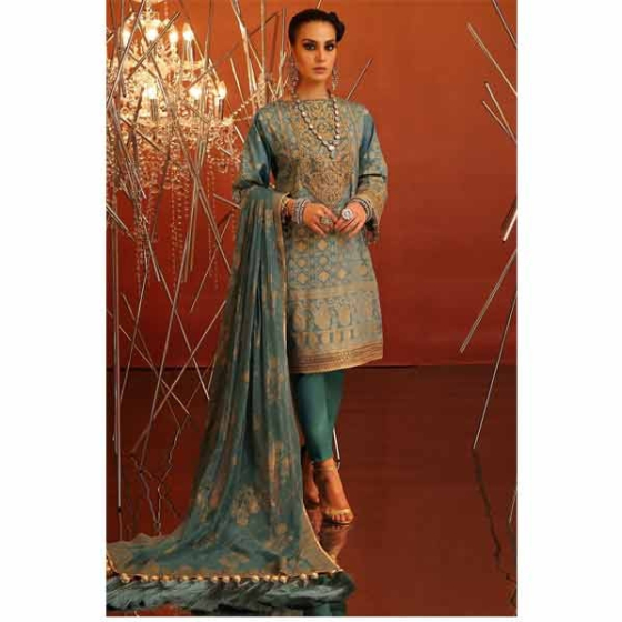 iShopping - Al Karam Festive Collection 2020 3 Piece (FC-12E-20-Teal)