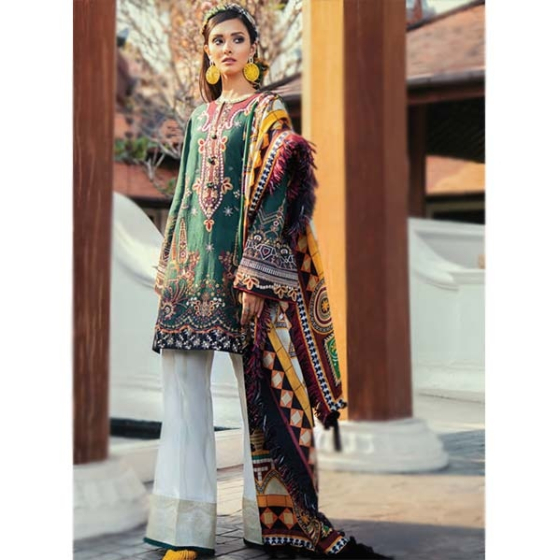 iShopping - Baroque Premium Collection 2020 Embroidered Lawn 3 Piece Green Valley (PL-03)