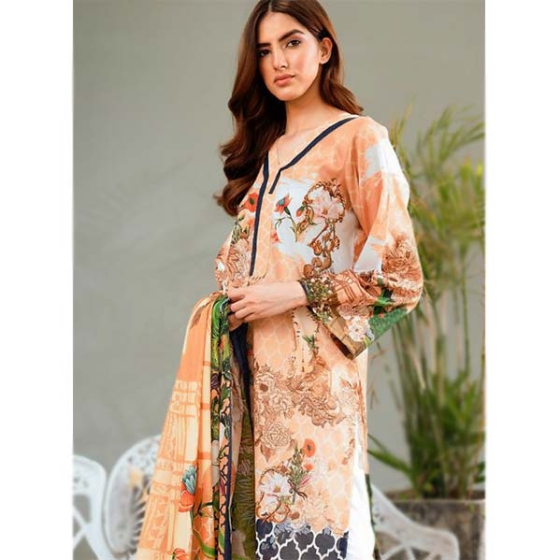 iShopping - Cross Stitch Coral Unstitched Lawn 2 Piece (01)
