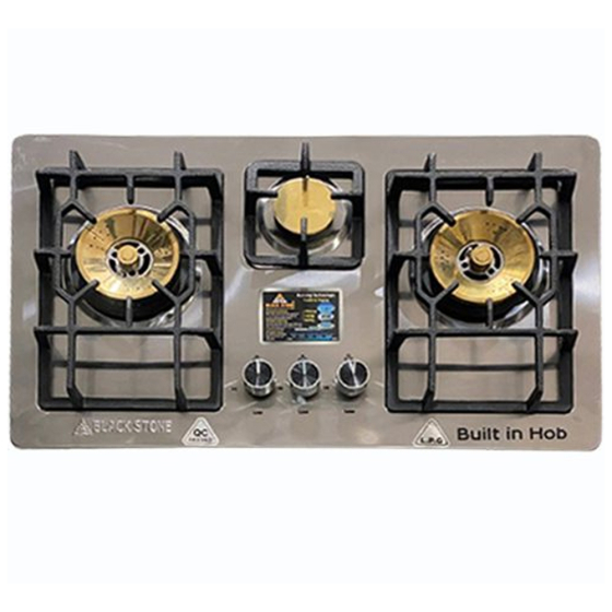iShopping - Black Stone Gas Hob Brass Burner - BS-821-NG