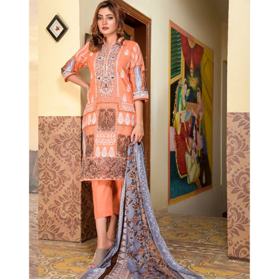 iShopping - Khaddi Embroidered Collection 2020 Vol 01 3 Piece (03a)