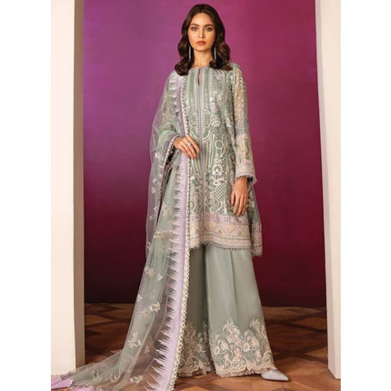 iShopping - Baroque Chantelle Embroidered Chiffon 2020 Collection 3 Piece (Waterfall)
