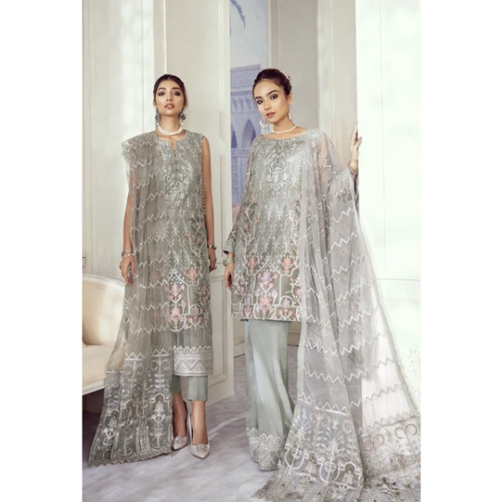 iShopping - Iznik Imperial Dreams Chiffon Collection 3 Piece Pale Sky (ID-09)