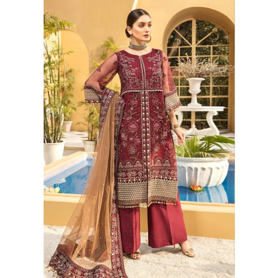 iShopping - Charizma Mehrosh Vol-1 2020 Embroidered 3 Piece Burgundy Power (G-05)