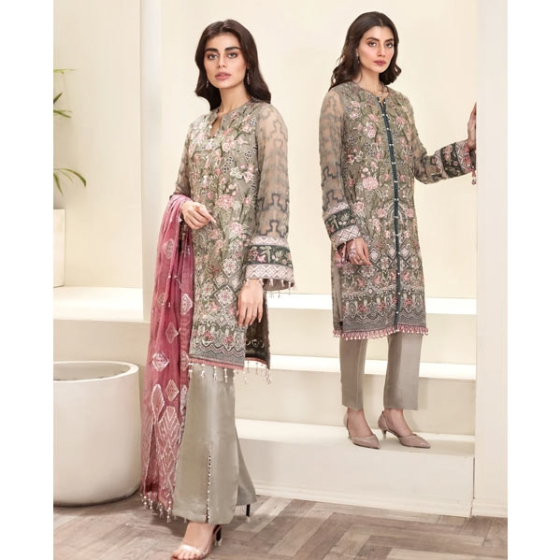 iShopping - Jazmin Amerrati Chiffon Collection 2020 3 Piece (D8-Piruli)