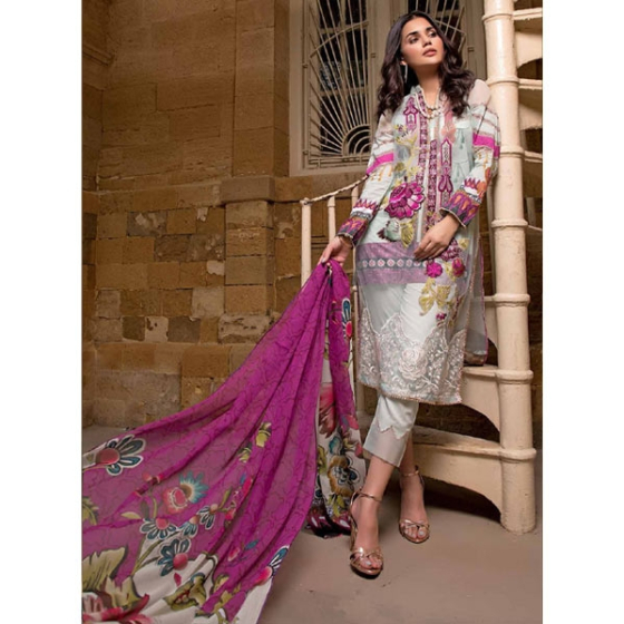 iShopping - Sifona Marjaan Luxury Embroidered Lawn 2020 3 Piece (MMS-07)