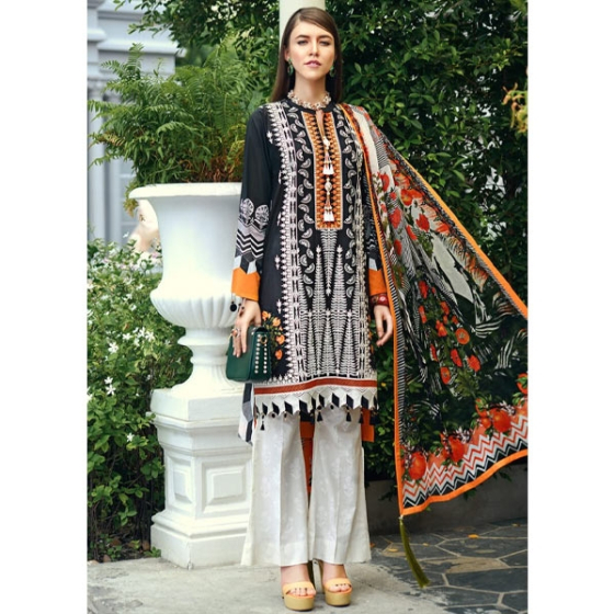 iShopping - Auj Fleur De Luxe Luxury Lawn Collection 2020 3 Piece (D-09)
