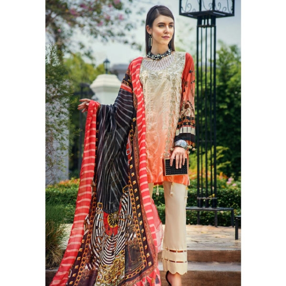iShopping - Auj Fleur De Luxe Luxury Lawn Collection 2020 3 Piece (D-03)