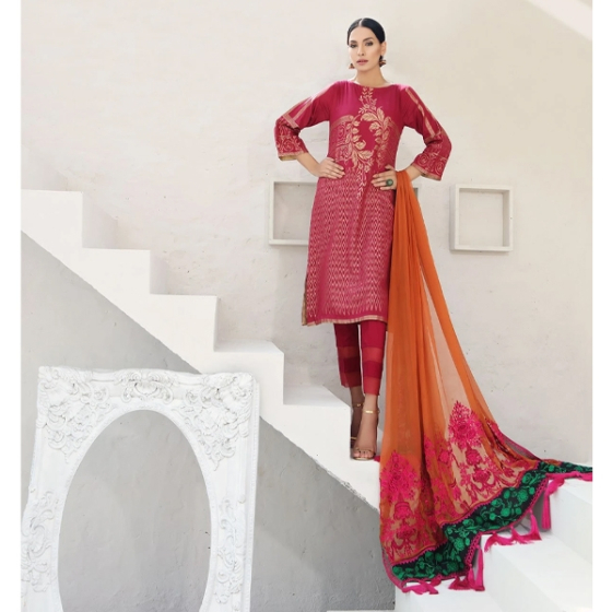 iShopping - Charizma Signature Jacquard Vol 1 2020 3 Piece Chilli Pink (J-06)