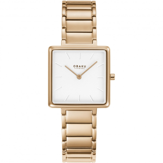 iShopping - Obaku Firkant Watch For Women's Rose Gold (V259LXVISV)