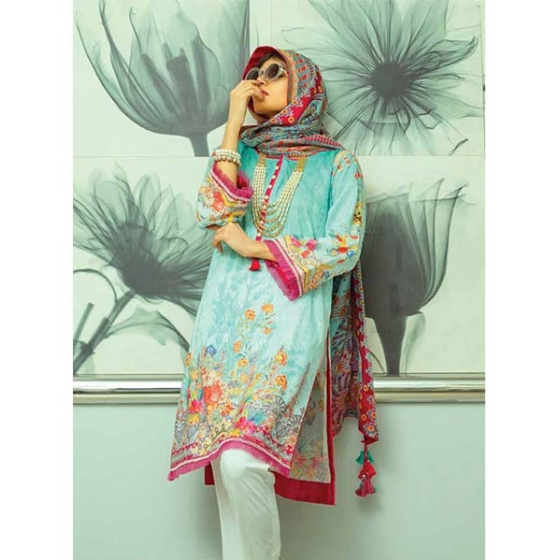 iShopping - Tarzz Zyra Lawn Collection 2020 3 Piece Tanager Turquoise (L20-F1-05)