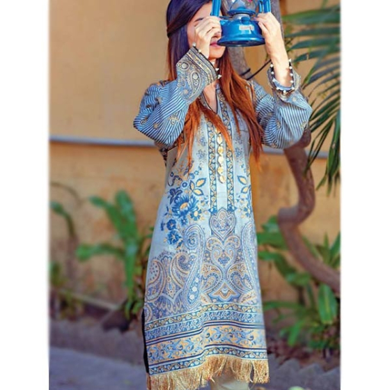 iShopping - Tarzz Zyra Summer Lawn Collection Vol.2 1 Piece Gray Violet (L20-S2-02)