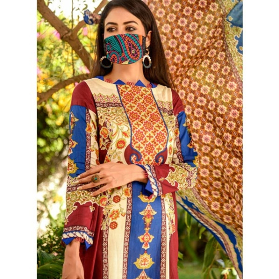 iShopping - Three Star Lawn Vol-6 2020 3 Piece (05A)