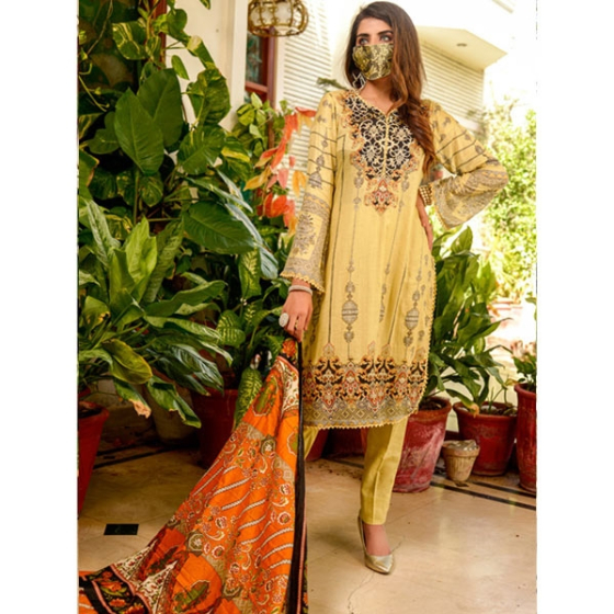 iShopping - Three Star Lawn Vol-6 2020 3 Piece (09B)