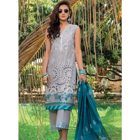 iShopping - Zainab Chottani Luxury Lawn Chikankari 2020 3 Piece Marine Orchid (08B)