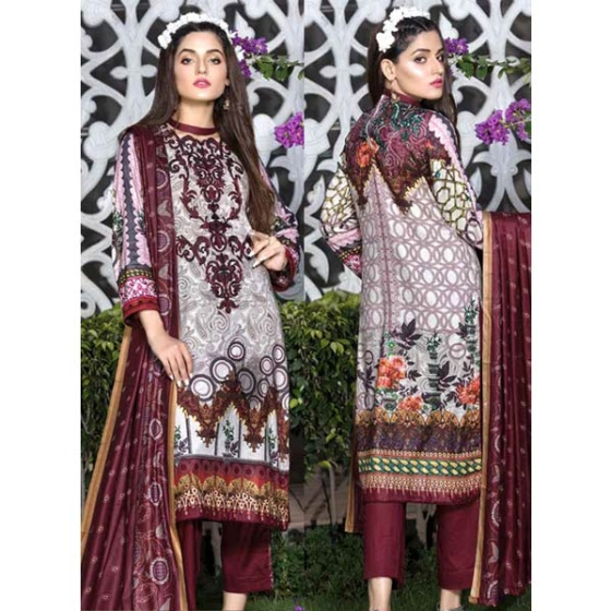 iShopping - Zeenat Embroidered Lawn Collection Vol-15 3 Pieces (D-07)