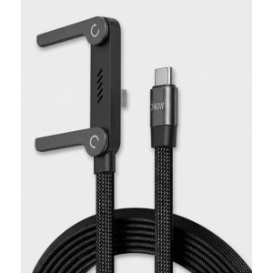 240W USB-C to USB-C Fast 1.5 Meter Charging Cable with Foldable Phone Holder