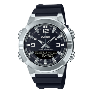 Casio Analog + Digital Black Strap Watch For Men (AMW-870-1A)
