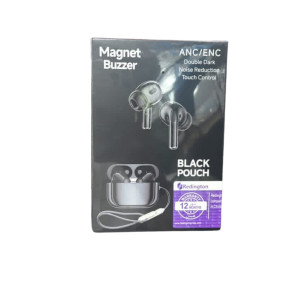 Black ENC Earbuds With Black Pouch