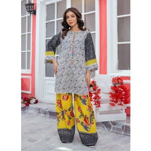Ahlam Citron Geometry Printed Lawn Kurta Set 2-Piece
