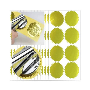 Embossed Seal Stamp Stickers Gold