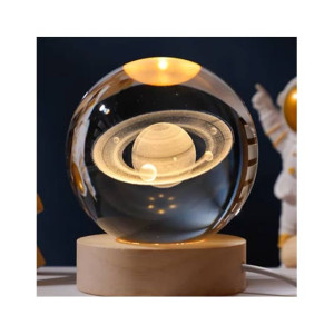3D Planet Night Light Crystal Ball Table Lamp