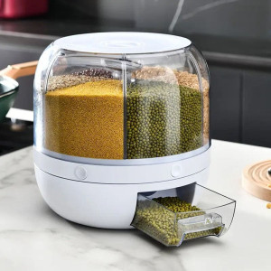 6 Grid Round 360° Rotatable Cereal Dispenser