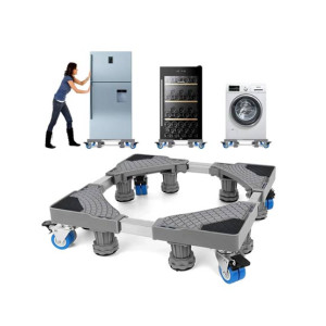 Adjustable Refrigerator / Washing Machine Stand with Wheels