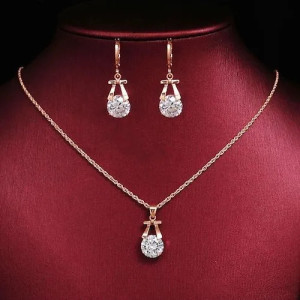 EvaEsh Necklace & Earrings Jewelry Set For Women