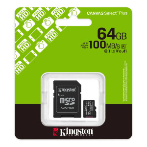 Kingston 64GB Canvas Select Plus Micro SD Memory Card