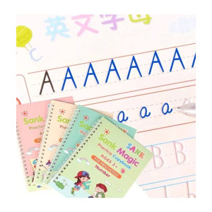 Matrix Kids Magic Practice Book (4 Books + 1 Pen + 1 Grip + 8 Refill)