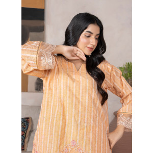 Ahlam Mustard Embroidered Jacquard 2 Piece Suit