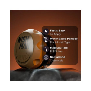 Nishman Water Based Pomade W10 Medium Hold & Full Shine 100ml