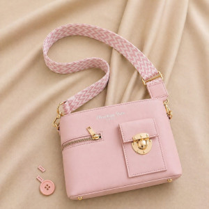 Women Stylish Crossbody Shoulder Bag with Printed Wide Strap