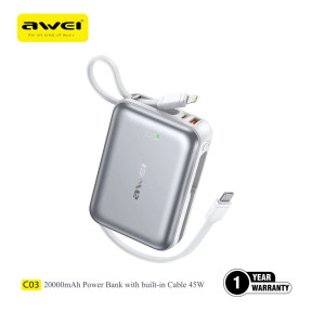 AWEI C03 20000mAh Power Bank Silver