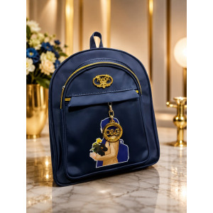 Premium Hijabi Girl Print Leather Backpack for Girls | Stylish Pink School & College Casual Bag