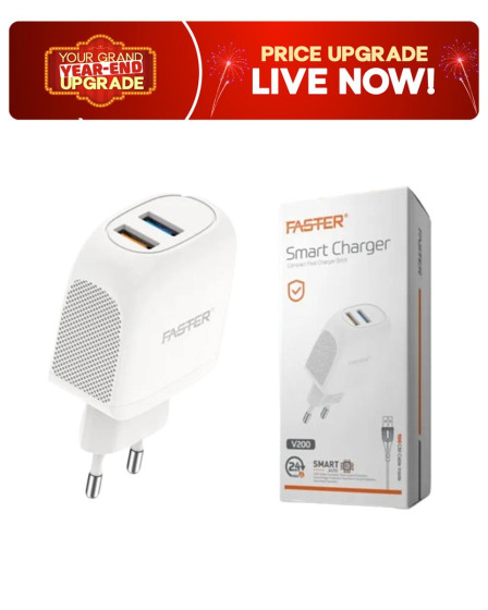 iShopping - Faster 2.4A Fast Charging Android Charger White (V200)
