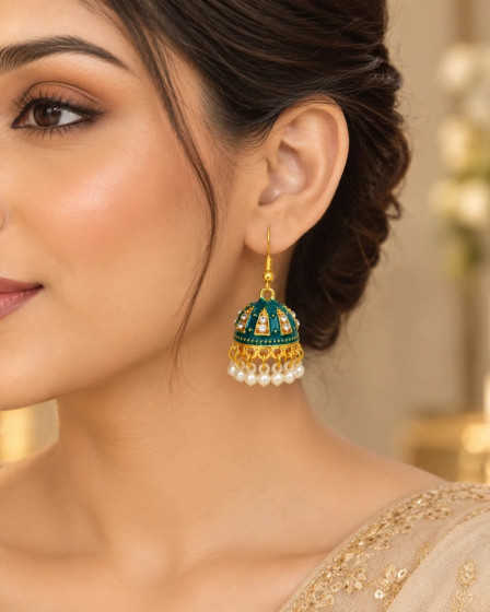 iShopping - House Of Nar Teal Noor Jhumki