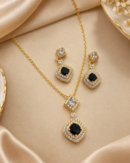 iShopping - House Of Nar Noir Eclat Locket Set Black & Gold Elegance
