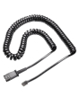 iShopping - Plantronics U10P Coil Cord To QD Modular Plug Cable Black