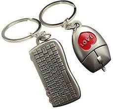iShopping - Muzamil Store Couples Keyring Set Mouse & Keyboard Keychain