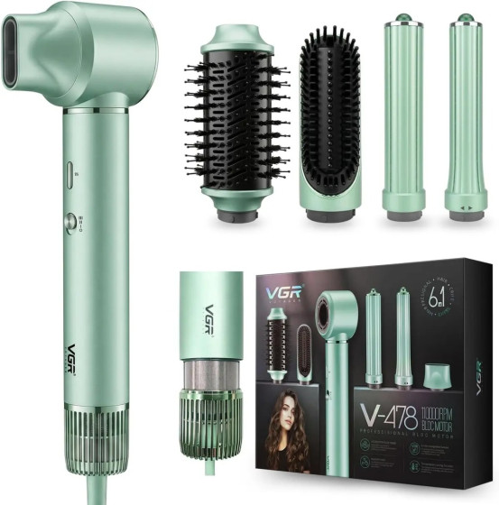 iShopping - VGR 6 in 1 Hair Styler and Round Brush (V-478)