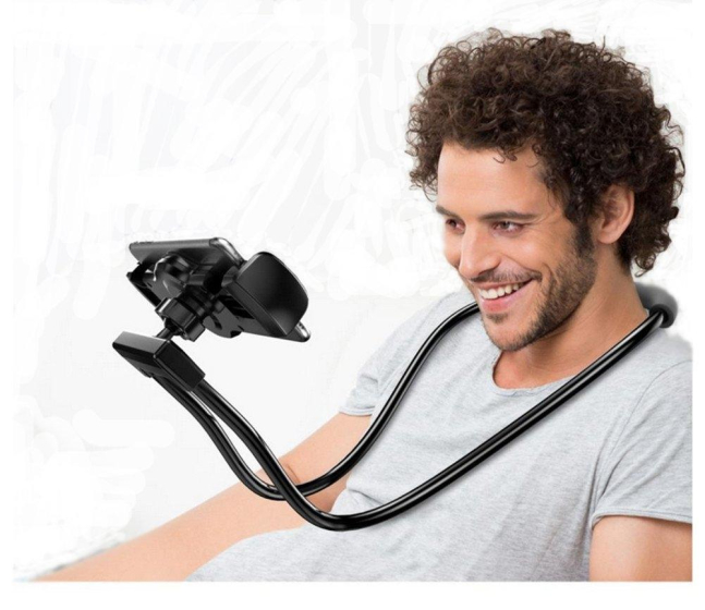 iShopping - Ferozi Traders Lazy Bendable Flexible Hang Neck Phone Holder - Yellow